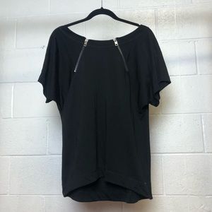 DIESEL black shirt with zipper details